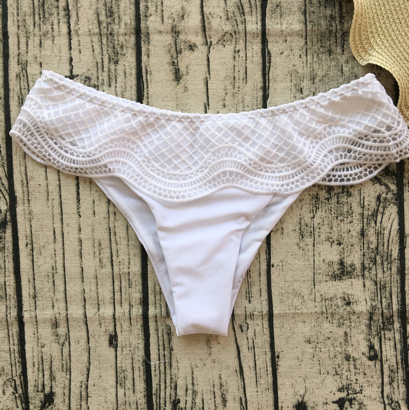 F4665-1Sexy Spaghetti Strap Sleeveless Solid Color Lace Swimwear